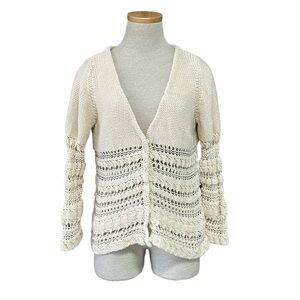 Sundance Cardigan Women's M Medium Cream Knit Sweater